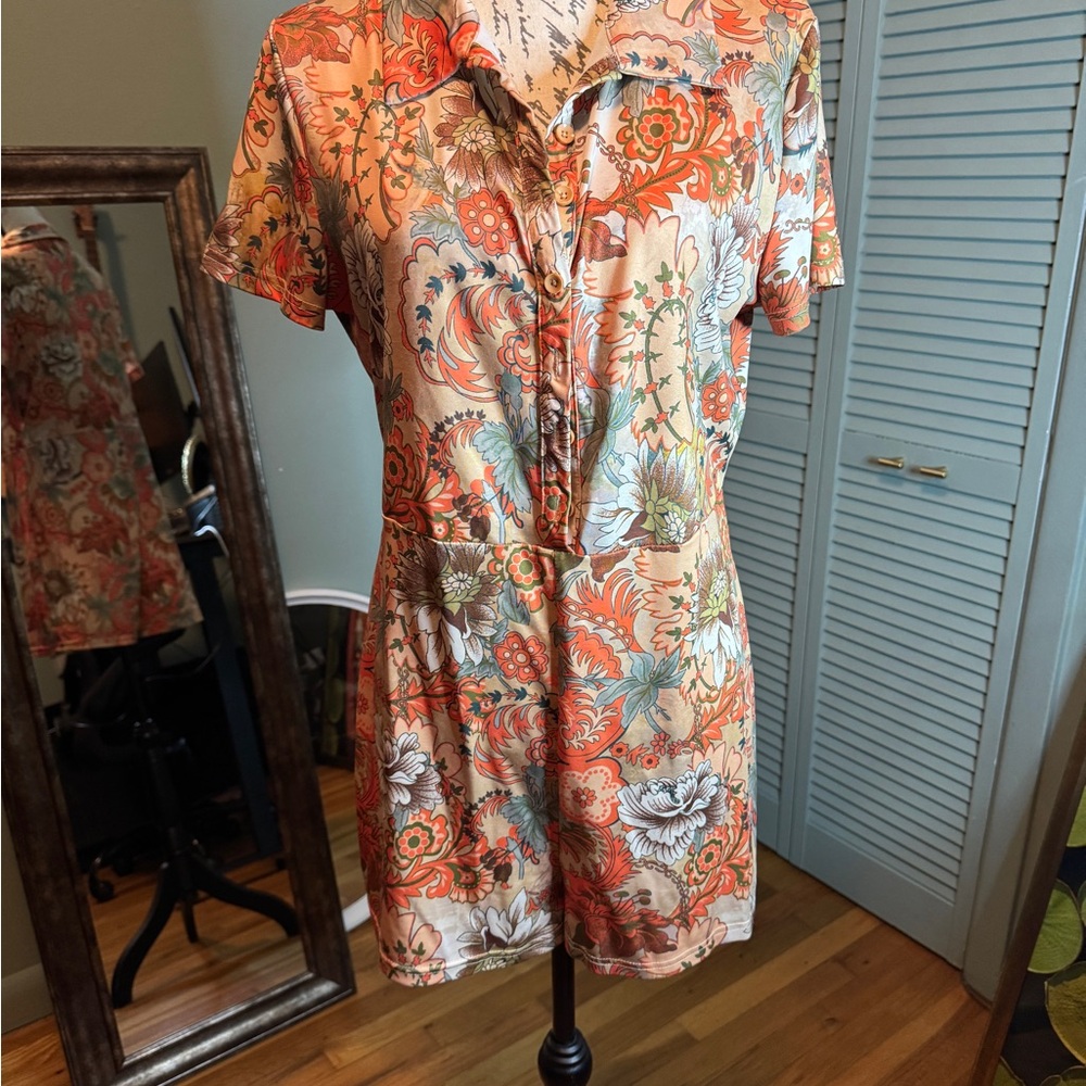 Vibrant Floral Short Sleeve Jumpsuit